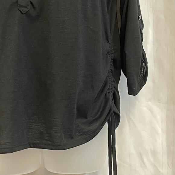 No Boundaries XL Black Button Front Utility Top Side Cinch Drawstrings - Picture 2 of 5